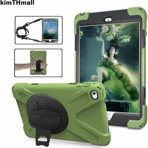 Case For Apple iPad 2 3 4 Cover Stand long Strap Shoulder Heavy Duty Silicone Safe Child case for iPad 2 3 4 case 9.7" kimTHmall