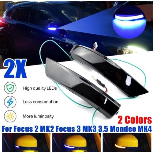 Black Dynamic Turn Signal Light LED Side Rearview Mirror Sequential Indicator Blinker Lamp For Ford Focus 2 3 Mk2 Mk3 Mondeo Mk4