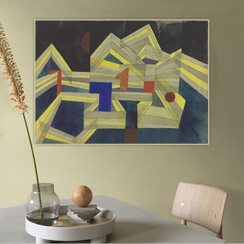 Citon Paul Klee《Architecture,Transparent-Structural》Canvas Art Oil Painting Artwork Poster Picture Wall Decor Home Decoration