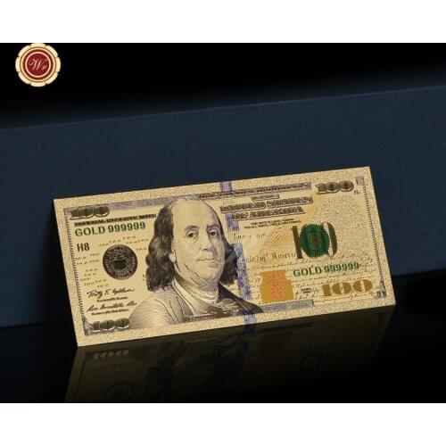 Foil Newest Style US100 Dollar Colorful Gold UNC Fake Banknote Antique Decoration Souvenirs Crafts
