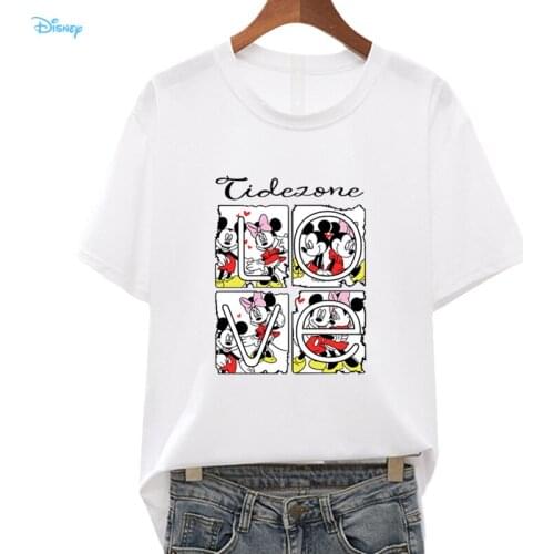 Disney Anime Printed Mouse T Shirt Women 90s Aesthetic Love T-shirt Harajuku Tops Tee Cute Short Sleeve Tshirt Female Tshirts