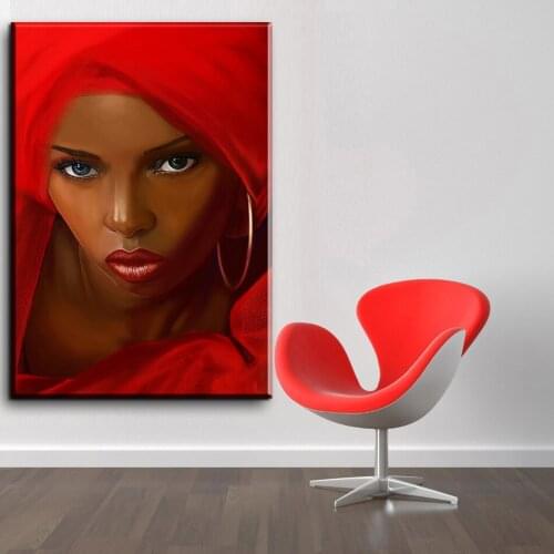 Canvas Painting Art Pictures Home Decor Abstract African Women Red Figure Painting for Living Room Art Canvas Poster Unframed