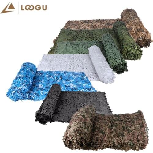 LOOGU Single Layer Camouflage Nets Camo Netting Army Military Outdoor Hunting Army Party Decor Hiding Mesh White Woodland Black