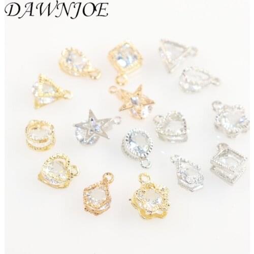 10pcs 9 Models Fashion Luxury Zircon Pendant DIY Jewelry Making Earrings Headdress Hair Accessories Supplies for Jewelry