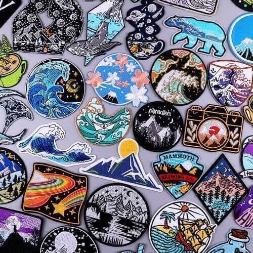 Pulaqi Mountain Travel Patch For Clothing Explore Natural Mountains Rivers Travel Fusible Patch Iron On Patches On Clothes