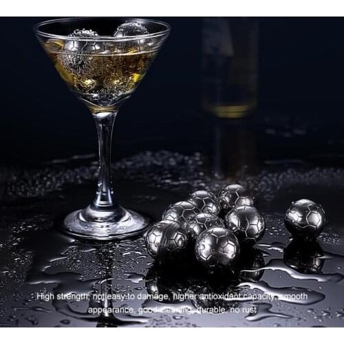 Reusable Whiskey Stones Stainless Steel Ice Cubes Chilling Rocks Whisky Champagne Beer Cooler Wine Cooling Ball Party Bar Tools