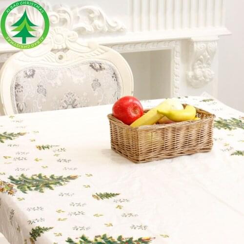 Christmas Print Table Cloths,Pvc,110*180cm,Christmas Dec,Eco-friendly,Waterproof and Anti-stain,Santa Claus,Bell,Snowman Ornamen