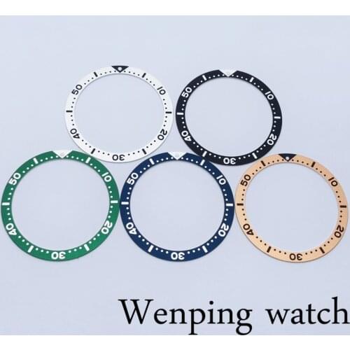 New 38.5mm Aluminum Flat A Variety Of Stylesbezel Black Blue Green Watch Bezel Insert Fit For Automatic Watch Watch Part