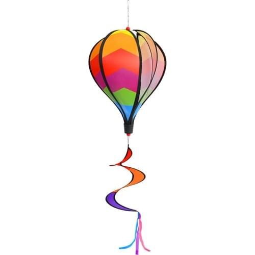 New Color Windsock Striped Hot Air Balloon Colorful Attractive Twist Garden Wind Spinner Yard Garden Decor Outdoor Wind Spinners