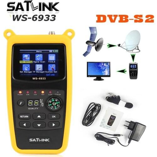 Original Satlink WS-6933 2.1 Inch LCD Display DVB-S2 FTA C&KU Band 6933 WS6933 Digital Satellite Finder Meter