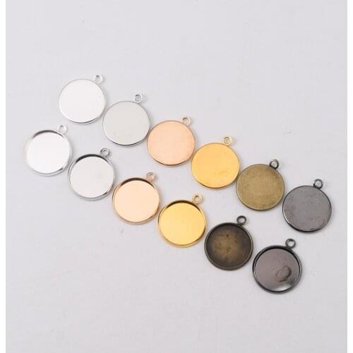 10-20Pcs/Lot 10-25mm Round Blank Cabochon Base Cameo Tray Bezels Settings For Jewelry Making Supplies Charms Pendant Base