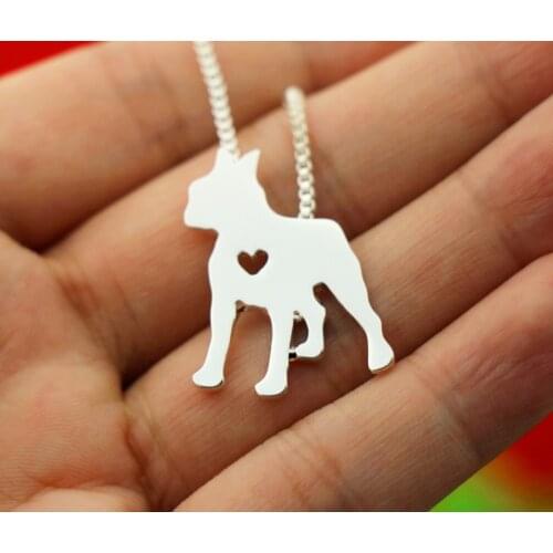 Boston terrier necklace bulldog alloy pendant jewelry golden colors plated in stock fast delivery