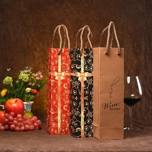 Celebration supplies bow General size Red Wine packaging bags gift bags