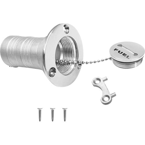 Durable 2'' Polished Stainless Steel Fuel Gas Deck Fill Filler & Keyless Screw Cap Boat Parts