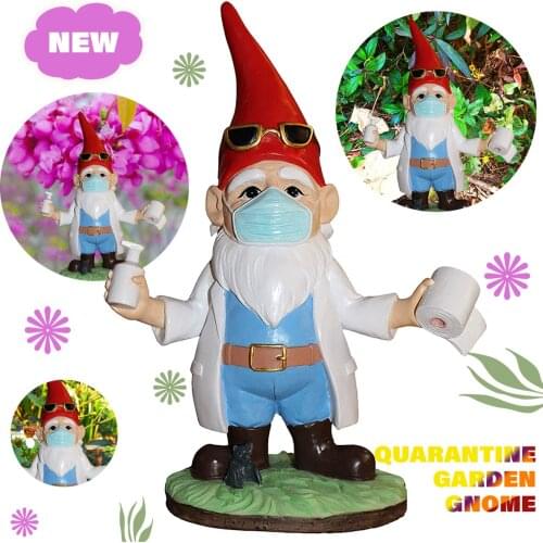 Garden Ornaments Realistic Resin Crafts Doctors Wear Masks Wash Hands Prevention New Year Gift Outdoor Lawn Courtyard Decoration