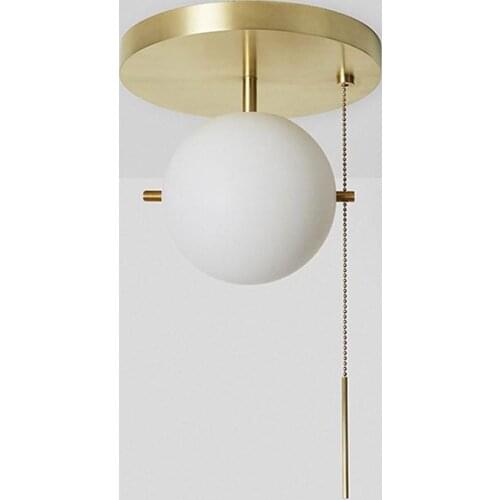 Light luxury modern minimalist glass ball brass ceiling lamp