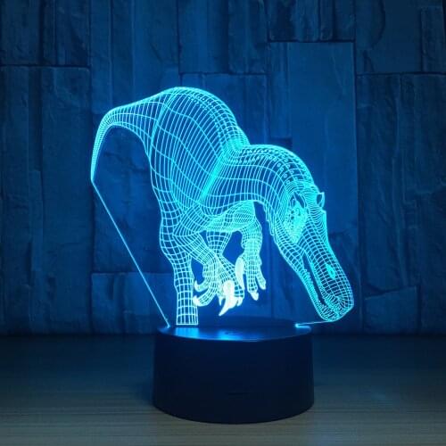 Carcharodontosaurus 3D Night Light LED Lamp Animal 7 Colors Changing dinosaur 3D Illusion Night Light USB Table Desk Decor