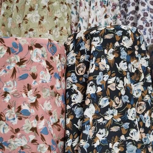 Fabric Abstract Rose Chiffon Cosplay Dress Shirt Scarf Material DIY Blouse Sewing Fabric
