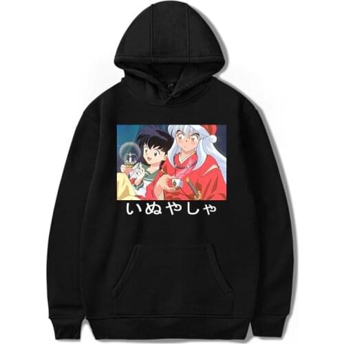 Anime Inuyasha Hoodie Sesshoumaru Printed Sweatshirts Harajuku Unisex Coat Cartoon Manga Oversized Tracksuit Clothes Tops Autumn