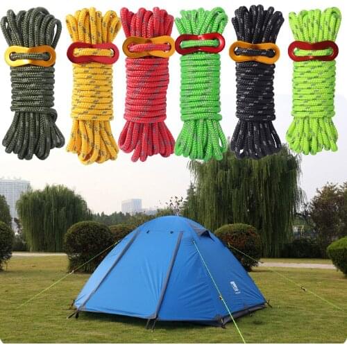 7 Colors Outdoor Rock Climbing Rope 4mm Diameter High Strength Survival Paracord Safety Rope Cord String Hiking Accessory