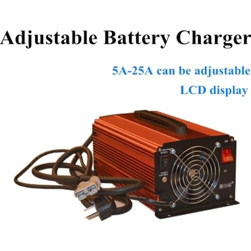 GTK Smart faster Charger 48V60V72V 25A high current adjustable LCD display intelligent Li-ion Battery charger