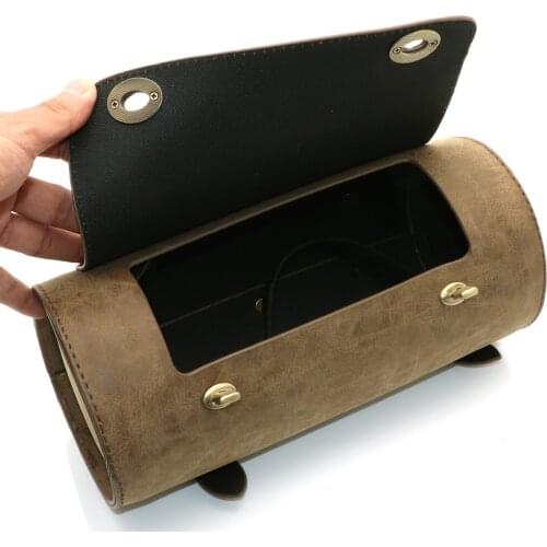 Universal Saddlebag Roll Barrel PU Leather Tool Bag Luggage Saddle Bag For Honda Yamaha Cafe Racer Bobber Old School Touring