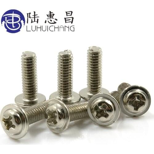 Luchang 100Pcs M3 M4 Screw with washer PC Case Hard Drive Precision PSU Hex Screws For Computer Floppy DVD ROM Motherboard