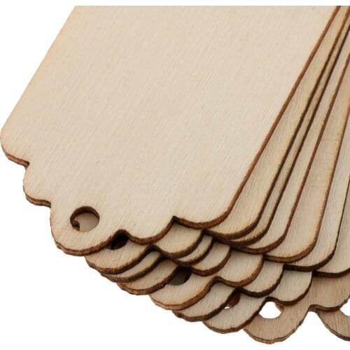 20pcs Unfinished Wooden Gift Tags Hanging Label For Wedding Party Ornaments Unpainted Personalize Tags