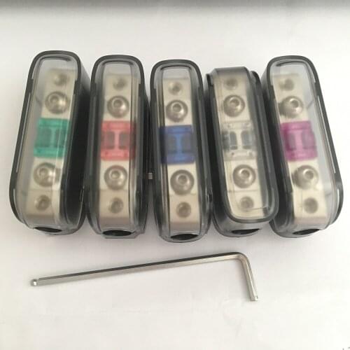 5pcs/lot 4GA 8GA IN OUT Mini ANL AFS Car Fuse Holder wtih AFS Fuse 30A 50A 60A 80A 100A