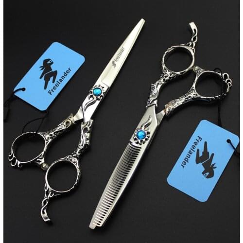 6 inch retro Japan 440c Hair Cutting Scissors Thinning Shears Hairdressing Clipper Hairdressers haircut scissors 440c
