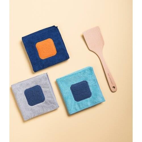 Hangable Absorbent Fiber Cleaning Cloth Reusable Scouring Pads Kitchen Dishcloth Thickened Pot Cleaning and Washing Hand Towels