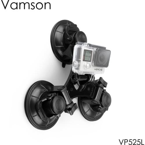 Vamson Advanced 9cm Triangle Sucker Mount Accessories 360 Degree Rotation Head Tripod for GoPro Hero 9 8 7 6 5 4 3+ VP525L
