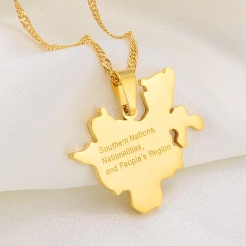Anniyo Ethiopian Southern Nations Nationalities and Peoples Region Pendant Necklaces for Women Girl Ethiopia Jewelry #239321