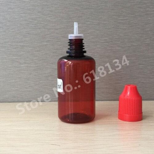 Free shipping 2500pcs 30ml PET bottle, 1oz amber bottle 30ml liquid dropper bottle with thin tip