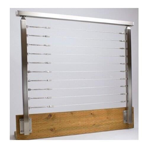 Freeshipping 304# Stainless Steel Square Fascia Bar armrest Post 950mm 10 wire holders