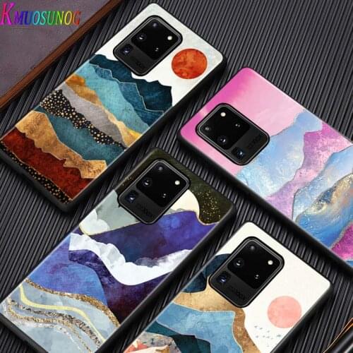Mountain Marble Moon for Samsung Note 20 S20 FE Lite Ultra Plus A91 A81 A71 A51 A41 A31 A21 A11 A12 A42 A01 Phone Case