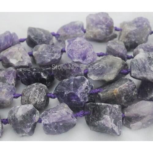 15.5" Length/1 string, Nature Rough Dark Color Amethystt Stone,Luxury Necklace,Charming Christmas Gift,Size: 30-40mm