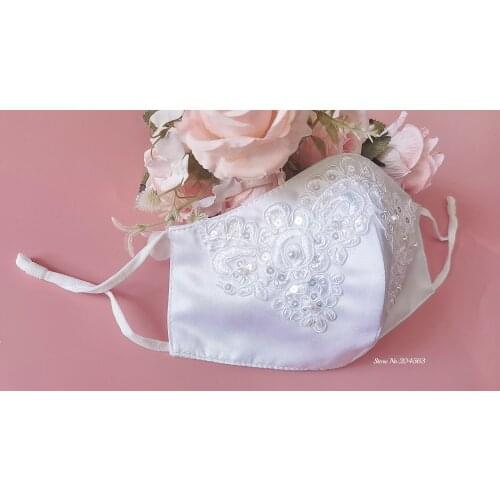 Elegant Shiny Lace Wedding Mask Decoration Face Accessories Cover Face Bridal Mask
