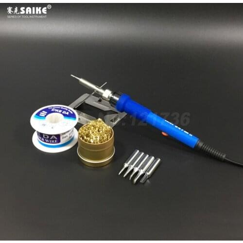 SAIKE 947 60W Adjustable Temperature Electrical Soldering Iron Hand Welding Torch Solder Gun With Work Light 220V EU