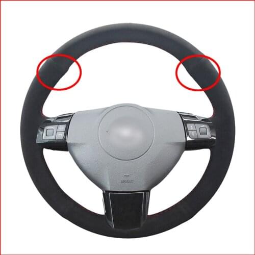 MEWANT Black Suede Leather Steering Wheel Cover for Opel Astra (H) 2004-2009 Zaflra (B) 2005-2014 Signum 2005
