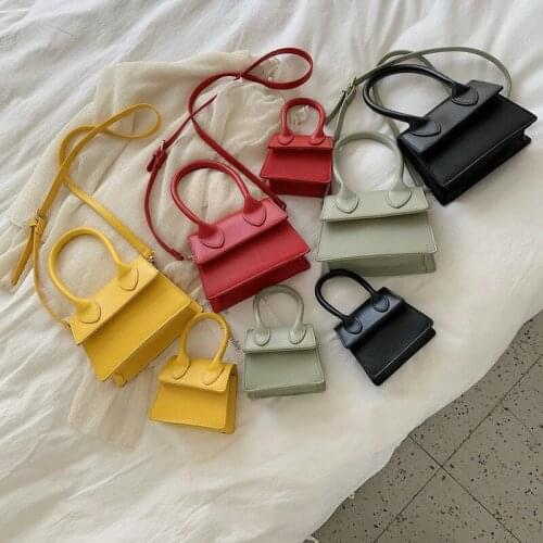 Fashion New Quality Mini Small Square bag PU Leather Womens Handbag solid pattern Chain Shoulder Messenger Bags