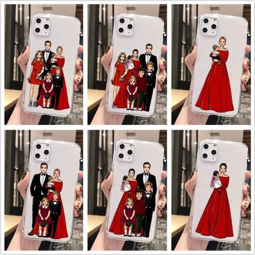 Fashion Baby Mom Girl TPU Transparente soft silicone phone case For iPhone11 11Pro Max X XR XS Max 8 8Plus 7 7Plus 6s 6Plus SE