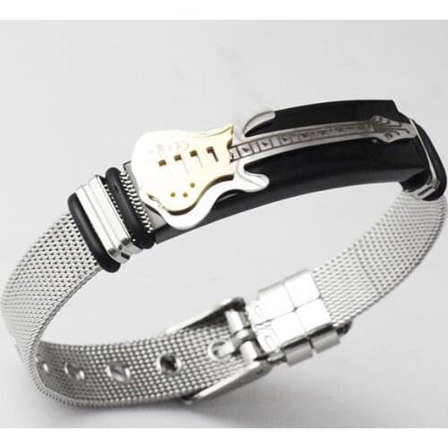 12mm Mens Hip Pop Stainless Steel Mesh Belt Watch Band Cross Charm Christian Bracelets Adjustable Buckle Clasp Chain DIY Gift