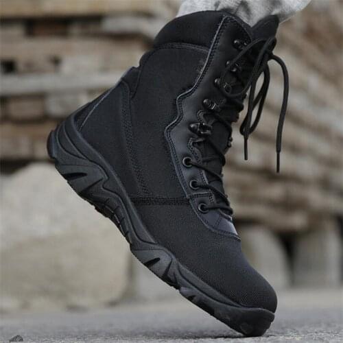 Mens camouflage boots non-slip outdoor hiking shoes high to help breathable chelsea boots wear simple movement mens shoes39-45