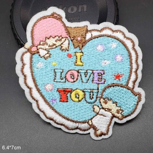 Love Theme I love you Iron On Embroidered Clothes Patches For Clothing Stickers Garment Wholesale