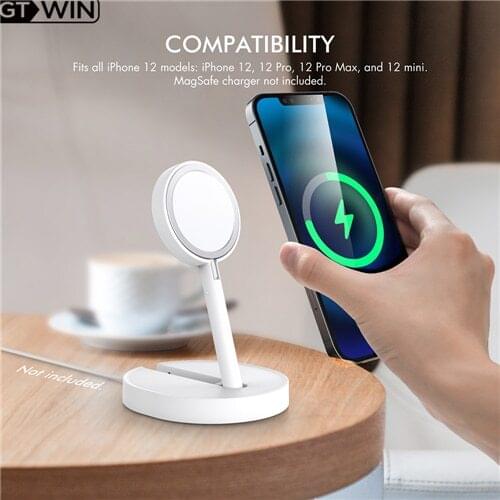 GTWIN 201 New Charging Base Holder Charger Bracket Stand Desktop For IPhone 12 Pro Max Wireless Charging Holder
