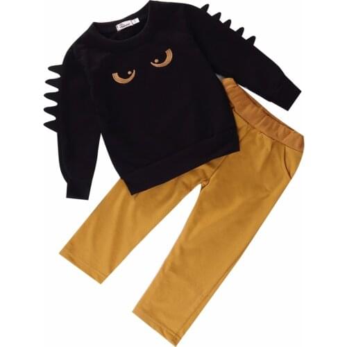 Hot Monster Baby Boys Kid Cloth Spring Autumn Minions Long Sleeve Sweat Jumper Tops Outwear & Pant Outfit Set Clothes 1 2 3 4 5Y