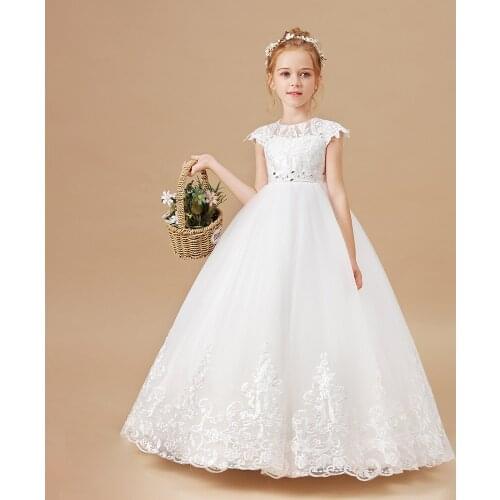 Girls Dress Sleeveless Baby Kids Clothes Children Kids Clothing Appliques Kids Girl Wedding Evening Gowns Party Dresses