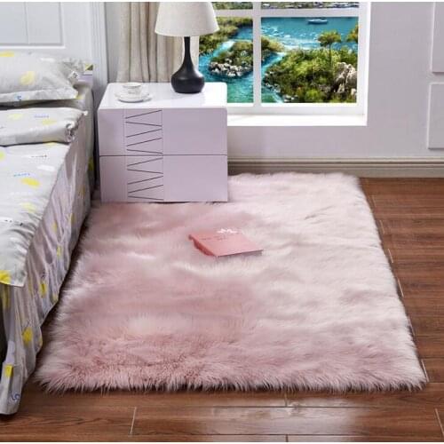 Fluffy Soft Shaggy Anti-Skid Rugs Tatami Floor Mat Living Room Bedroom Floor Rug Long Plush Rectangle Slip-Resistant Carpet