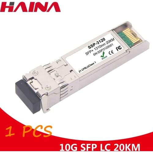 10G SFP Moudule Transceiver Smf Lc 1310nm 20Km Compitable For Huawei Cisco Mikrotik HP DELL INTEL TP-LINK